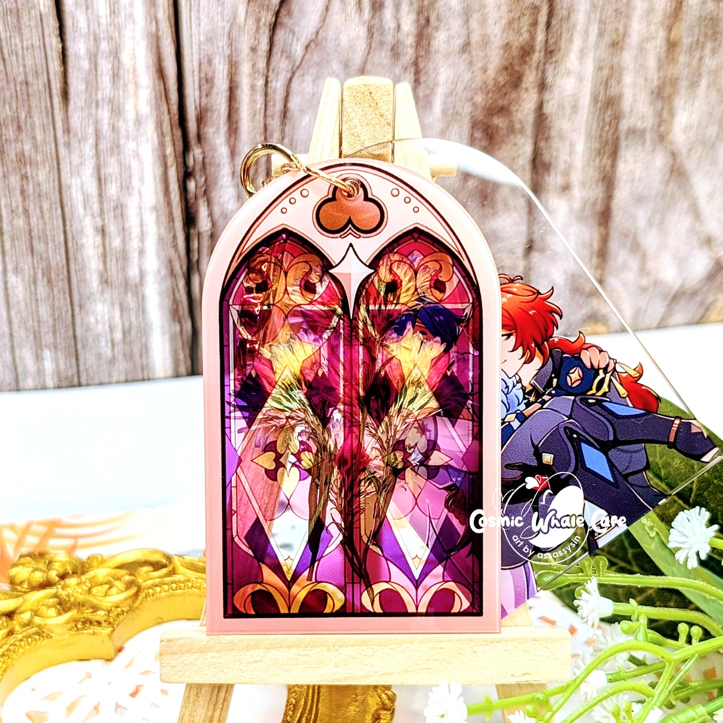 Genshin Impact - Cathedral Wedding (Diluc/Kaeya) Dried Flower Acrylic Charm