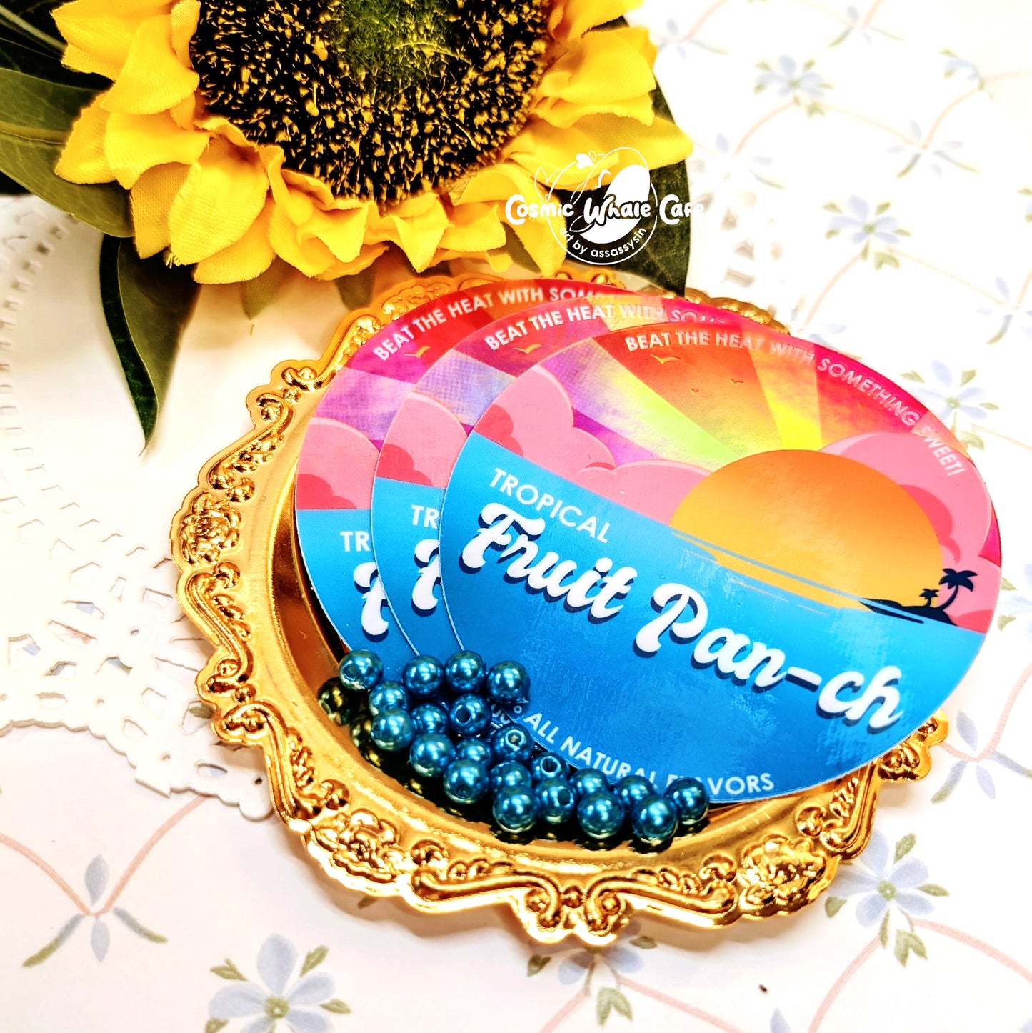 Original - Tropical Fruit Pan-ch Pansexual Pride Holographic Sticker