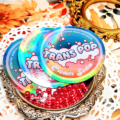 Original - Trans Pop Cream Soda Trans Pride Holographic Sticker